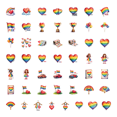 thumbnail image 1 of 50pcs Colorful Heart Pride Month Stickers Rainbow Element Stationery Decals Water Bottle Laptop Phone Notebook Skateboard Sticker Set, 1 of 1