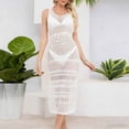 thumbnail image 6 of Alkepwun Bathing Suit Cover up for Women Summer Casual See Through Crochet Mesh Swim Suit Dress V-Neck Sleeveless Tie Side Slit Long Beach Dress, 6 of 9