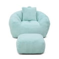 thumbnail image 3 of Giant Oversized Bean Bag Chair with Footstool - Faux Fur Shell-Shaped, Pre-Filled for Adults & Kids, Floor Sofa for Gaming, Reading, Living Room & Bedroom, 3 of 9