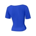 thumbnail image 5 of Women's Scoop Neck Short Sleeve Crop Tops Slim Fit T-Shirts, 5 of 5