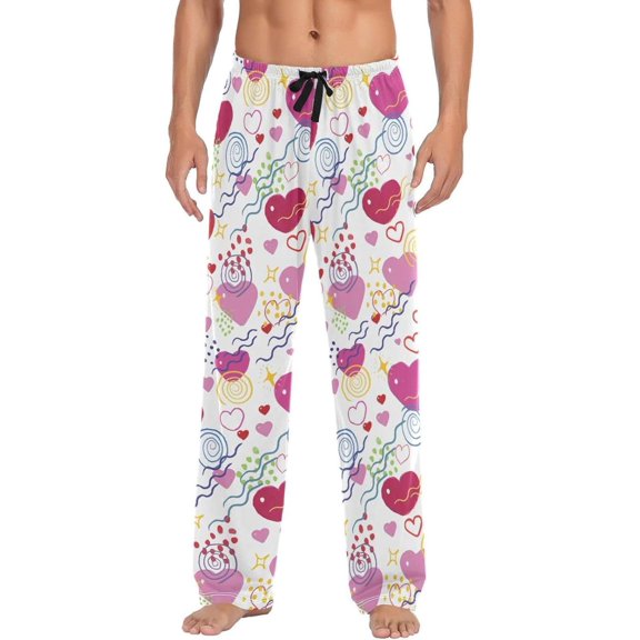 GZHJMY Valentine's Day Pajama Pants for Men, Lounge Pants Lightweight Men Pajama Bottoms with Drawstring Pockets, Christmas New Year Birthday Gifts, Large