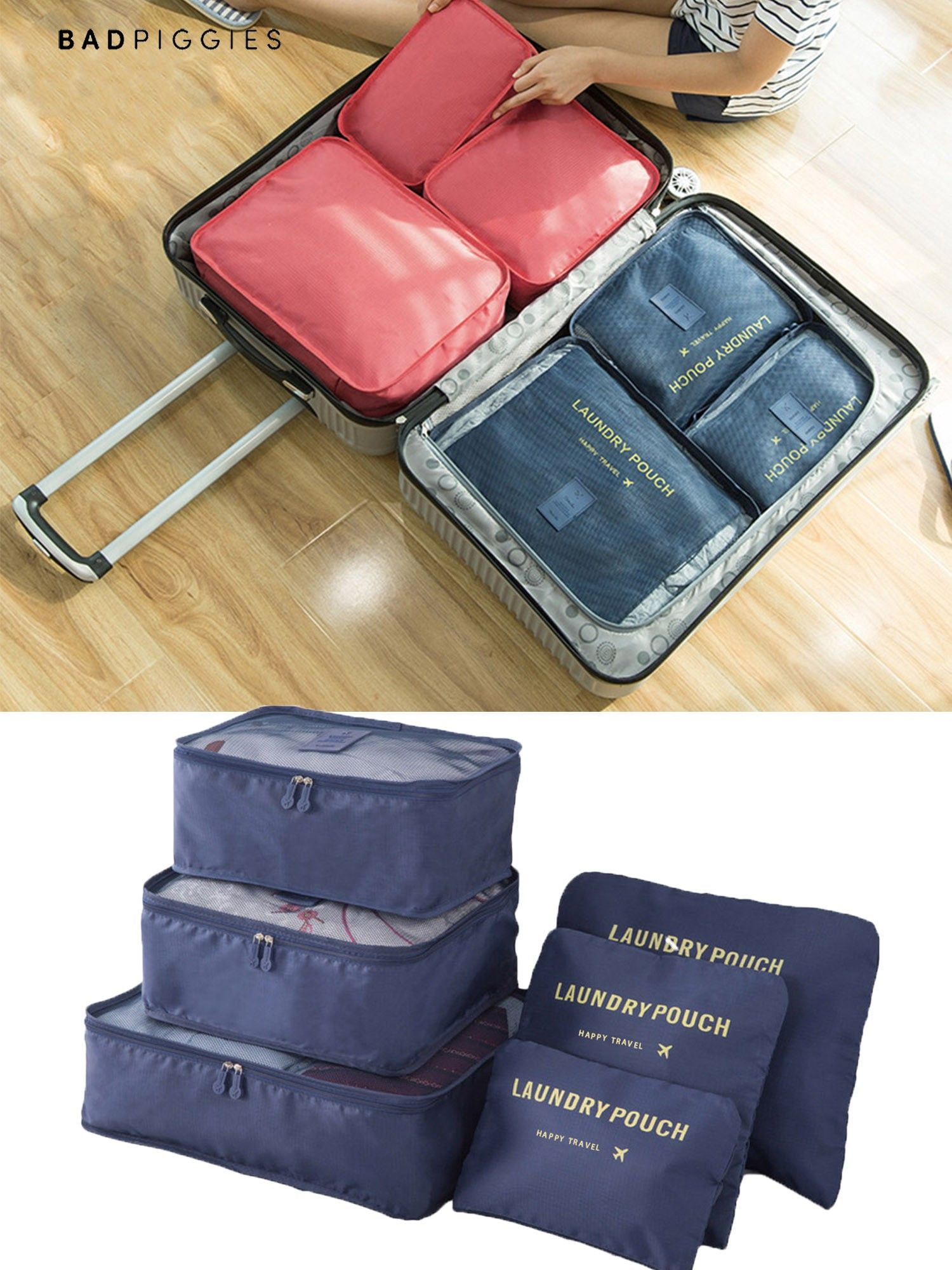 4 Set Packing Cubes Travel Luggage Packing Organizers Radio Sloth