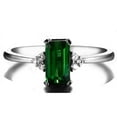 thumbnail image 2 of 1.50 Carat Green Emerald and Diamond Engagement Ring for Her in White Gold, 2 of 3