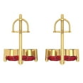 thumbnail image 4 of Yellow Solid Solid Gold Solitaire Stud Everyday Dainty Earrings - 3.0 Ct Brilliant Round Cut Studs Ruby 14K, Everyday Dainty Earrings Screw Back, 4 of 7