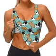 thumbnail image 3 of Picia Cute French Bulldog Sports Bra for Women,Padded Strappy Sports Bras Medium Support Yoga Bra with Removable Cups,Running Yoga Bra-X-Large, 3 of 9