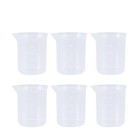 

HOMEMAXS 6pcs 100mL PP Plastic Graduation Beakers Measuring Cups Liquid Container