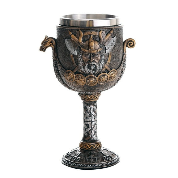 Pacific Giftware Viking Warrior Ship Ceremonial Chalice Cup 8oz Wine Goblet