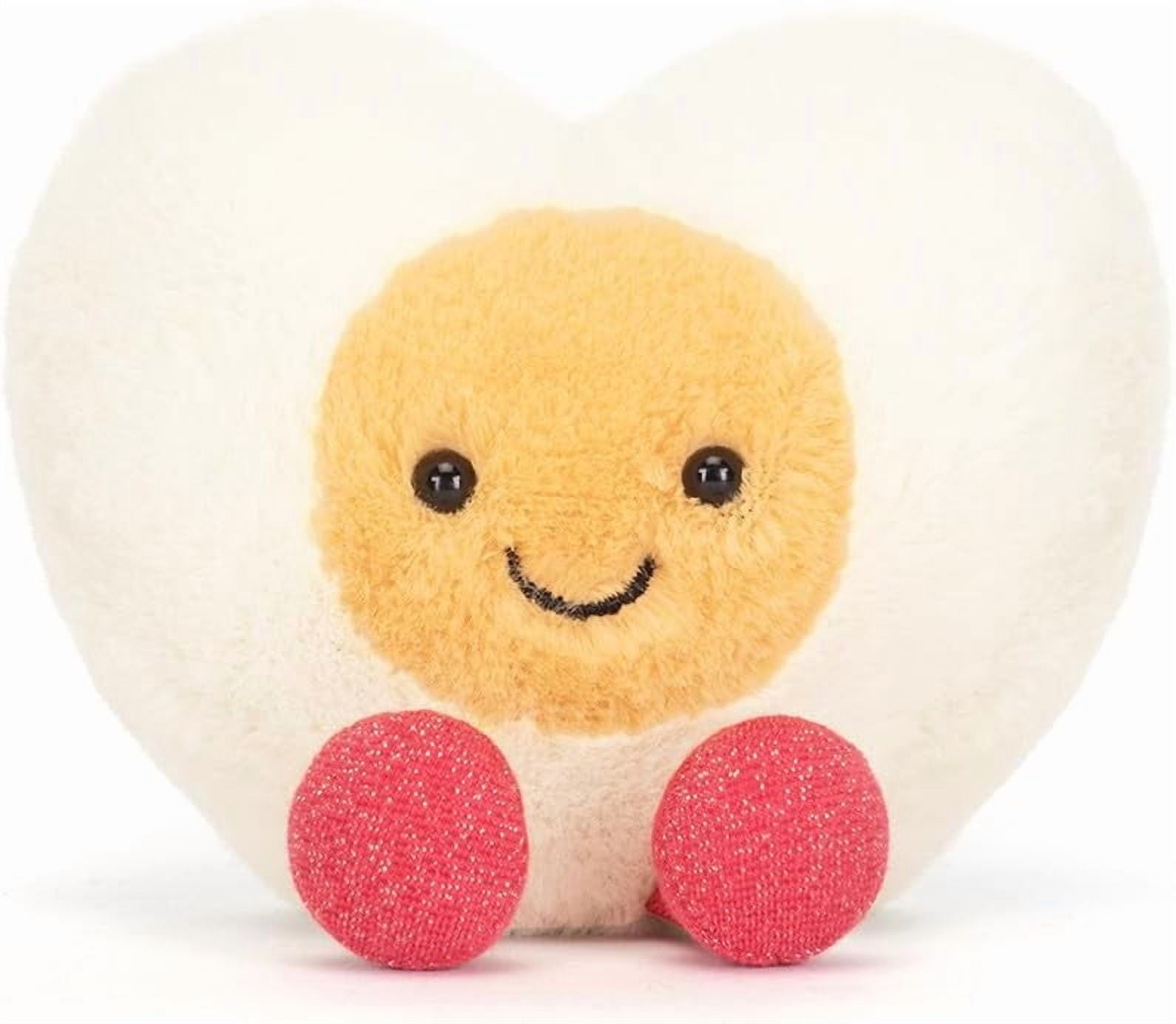 Jellycat Amuseables Heart Boiled Egg Plush, 3 Inch Sitting Height