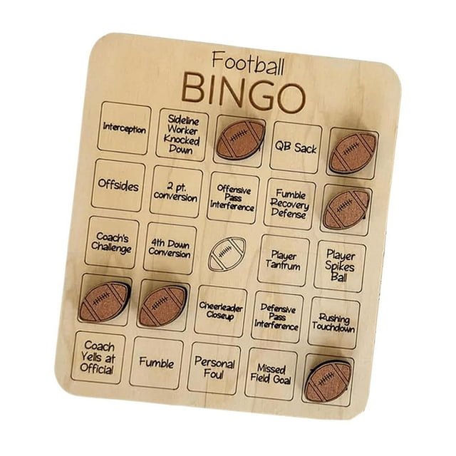 Yinanstore Jeu de Bingo en Bois, Jeu Familial de Cartes de Bingo, Jeu de Table Traditionnel, Jeu de Société en Bois Nocturne Réutilisable pour Enfants et Adultes Rugby