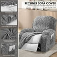 thumbnail image 4 of Dznils Stretch Recliner Chair Covers, Polyester Recliner Slipcover with Pocket, 4-Piece, Gray, 4 of 11