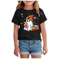 thumbnail image 3 of Toddler Baby Girl Halloween Shirt Kid Cute Bow Ghost T-Shirt Kids Short Sleeve Spooky Season Gift Tee Tops 2-3 Years Black, 3 of 7