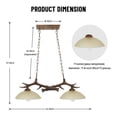 thumbnail image 3 of Pendant Lamp Antlers Chandelier Nordic Industrial Wind Droplight Personality Loft Retro Lamp Iron Art Glass Resin E26 Double Head Pendant Lamp Restaurant Bar Counter Clothing Store, 3 of 10