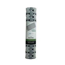 Mainstays 28.34" x 15.35 ", PP TPE, Non-Slip Tile Bath Mat for Shower with Strong Suction Cups, Grey