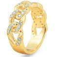 thumbnail image 3 of Pompeii 1/2 Ct Mens Heavy Weight Solid Yellow Gold Curb Chain Diamond Ring Wedding Band, 3 of 5