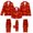 Red, variant on Leey-Word Matching Family Sleepwear Button Down Nightwear Sets 2 Pcs Pjs Long Sleeve Halloween Pajamas with pockets