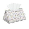 thumbnail image 2 of Lsque Hand Drawn Rabbit Printed Long Tissue Box Cover Holder, Facial Paper Organizer Dispenser,Triangle with Bottom Belt, PVC Leather Decorative Organizer, 2 of 9