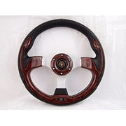 New World Motoring 1984  CLUB CAR DS Wood burl steering wheel golf cart With Chrome Adapter