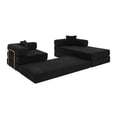 thumbnail image 3 of 108" Modular Sectional Sofa with L-Shape Chaise, Boneless Cloud Couch with Deep Seat, Sponge Compression Sofas No Assembly Required, Modern Sofa Fold-Out Sofa Bed, With Removable Backrest (Black), 3 of 10