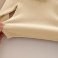 thumbnail image 5 of NAISIBABY Little Girls Sweater, Ruffles Crewneck Soft Warm Long Sleeve Fall Winter Classic Ribble Knit Tops Beige 4T, 5 of 5