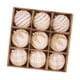 thumbnail image 2 of Juego de adornos navideños reutilizables con bolas de terciopelo flocadas, irrompibles 9 Piezas Beige 10cm, 2 of 9
