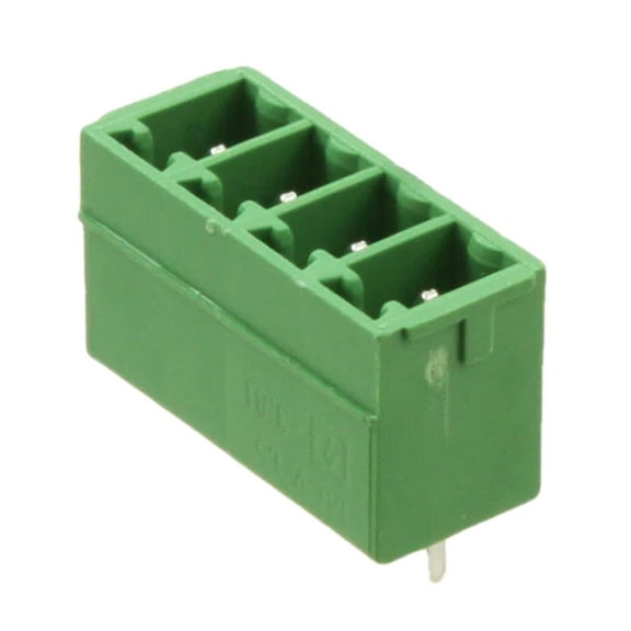 MCV1,5/4-G-3,81 4 Position Terminal Block Header, Male Pins, Shrouded (4 Side) 0.150 (3.81mm) Vertical Through Hole 1803442V0 1803442