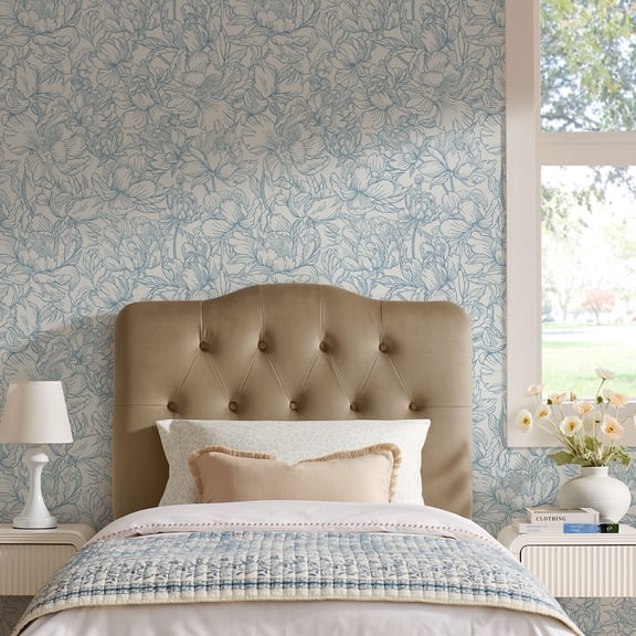 Annabel Stain-Resistant Performance Velvet Twin Headboard in Taupe