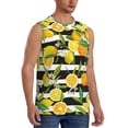 thumbnail image 2 of Fotbe Men's Orange and Lemon Print Men's Sleeveless Muscle Tank Tops Casual T-Shirts for Gym Workout Beach-X-Large, 2 of 8