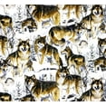 thumbnail image 2 of 1 Fat Quarter - Wild Wolves on Snowy Scene Cotton Fabric - 21" X 18", 2 of 2
