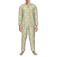 thumbnail image 3 of Sikiie Dog And Flower Mens Pajama Set, Soft Warm Long Sleeve Sleepwear, Cozy Button-Down Pjs for Men-Large, 3 of 7
