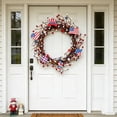 thumbnail image 2 of 1-Piece Patriotic Red Wooden Star Wreath Flag Wreath 40x40cm Independence Day Front Door Wall Decoration, 2 of 8