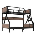thumbnail image 4 of Twin over Full Metal Bunk Bed,Space Saving Adults Bunk Bed with Storage Shelves and LED Lights,Heavy Duty Bunk Bed with Guardrails,Noise Free,for Bedroom Guest Room,Black, 4 of 7