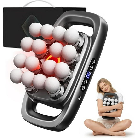 Husband 2.0 Knot Buster, 16 Ball Massager, 16 Head Massage Gun Deep Tissue in 5 Minutes, 3 Modes & 30 Intensities, Ultra-Quiet, for Shoulder Back Waist