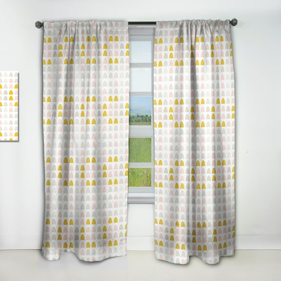 Designart 'Pastel Circular Retro Pattern III' Mid-Century Modern Curtain Panel