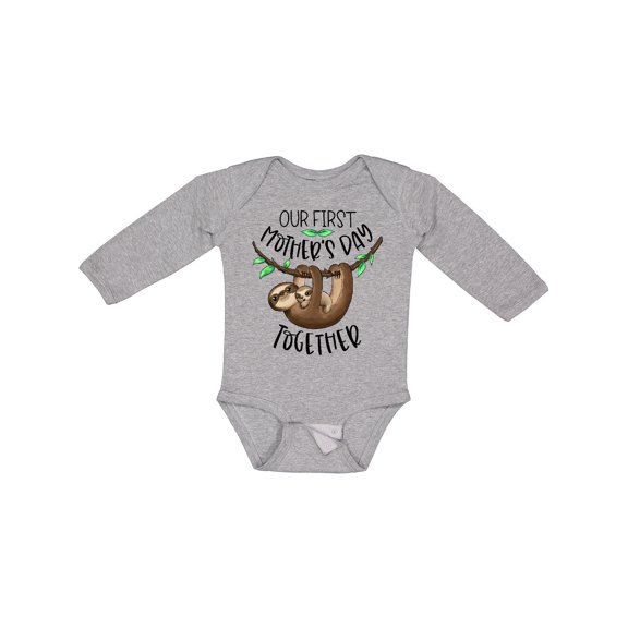 Inktastic Our 1st Mother's Day Together Cute Mom and Baby Sloth Boys or Girls Long Sleeve Baby Bodysuit