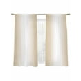 thumbnail image 2 of Beige White Ombre Semi Sheer Curtains 63 Inch Length 2 Panels Set, Country Minimalist Abstract Gradient Sheer Kitchen Curtain Privacy Voile Window Curtain for Living Room Bedroom Rod Pocket Drapes, 2 of 7