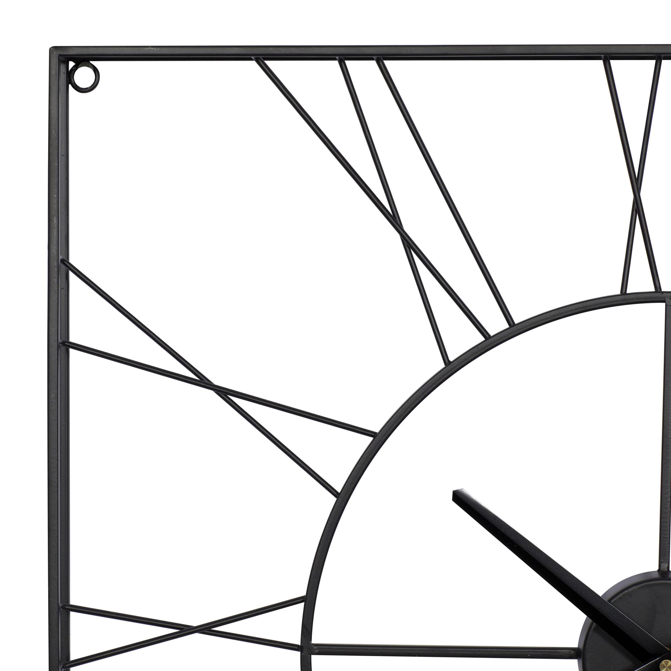 Cosmoliving by Cosmopolitan Industrial Metal Wall Clock, 24"L x 24"H, Black
