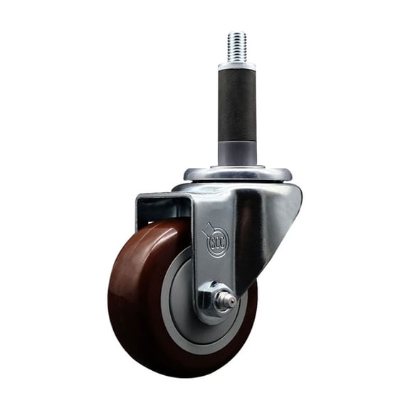 3 Inch Maroon Poly Wheel Swivel 1 Inch Expanding Stem Caster SCC