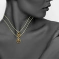 thumbnail image 3 of 5th & Main 18KT Gold Over Sterling Silver Hand Wrapped Bi-Layered Teardrop Smoky Quartz Pendant Necklace *** ***, 3 of 3