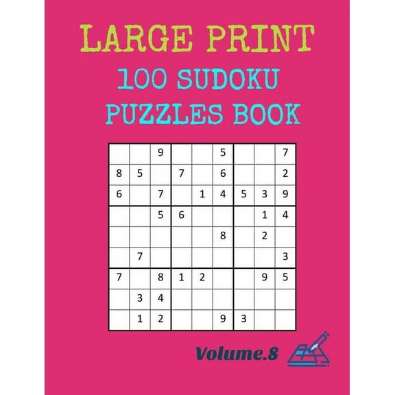 Large Print 100 Sudoku Puzzles Book: Volume.8 (Paperback)(Large Print)