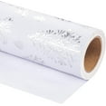 thumbnail image 3 of 3D Kraft Christmas Wrapping Paper Roll - Mini Roll - 17 Inch x 16.5 Feet - Silver and White Christmas Tree Wrapping Paper with Embossed Perfect for Holiday, Party Celebration, 3 of 15