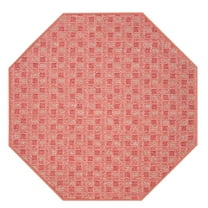 Furnishmyplace Abstract Indoor/Outdoor Commercial  Color Rug - Red, Area Rugs 4' Octagon
