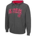 thumbnail image 2 of Men's Colosseum Charcoal NC State Wolfpack Arch & Logo 3.0 Full-Zip Hoodie, 2 of 3