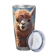 thumbnail image 2 of Fotbe Fluffy Alpaca Mountain Meadow Pattern 20 oz Tumbler Stainless Steel Vacuum Insulated Coffee Ice Cup Double Wall Travel Flask Leak-proof Coffee Cup-Straw Three-piece Set, 2 of 8