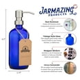 thumbnail image 2 of Cobalt Blue Glass Pint Jar Soap and Lotion Dispenser with Stainless Steel Metal Pump - 2 Pack, 2 of 4