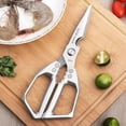 thumbnail image 1 of Tijeras de cocina multiusos de acero inoxidable, tijeras para aves de corral de alta resistencia (aptas para huesos, carne, pollo, pescado, pavo, verduras), aptas para lavavajillas (plateadas)., 1 of 9