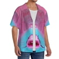 thumbnail image 2 of Pofeuu Pink Shark Pool Fantasy Print Mens Casual Short Sleeve Shirts Beach Summer Spread Collar Pocket Tops Men's Casual Short-sleeved Shirt-XX-Large, 2 of 5