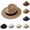 Beige, variant on Unisex Woven Straw Fedora Wide Edge Sun Shield Headwear Spring Summer Seaside Trip Daily Outfit Solid Tone Hat Choices (White1,One Size)