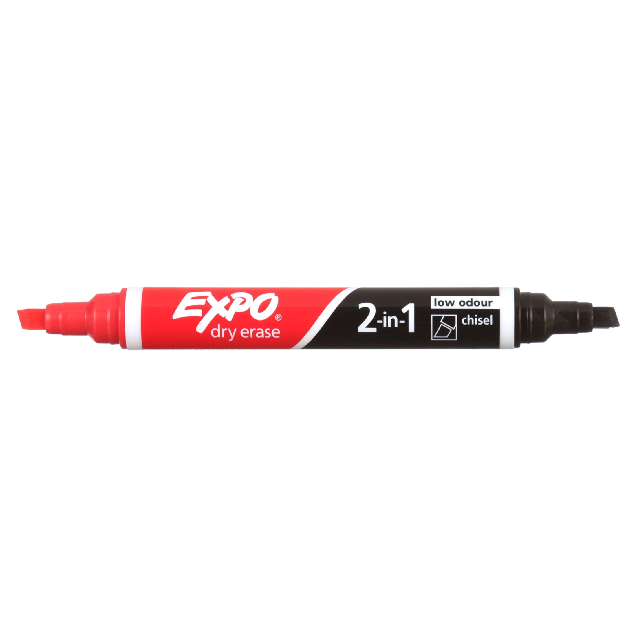 Expo 2-in-1 Dry Erase Markers - Chisel Marker Point Style - Black/Green, Black/Red