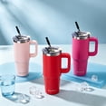 thumbnail image 6 of AQUAPHILE Insulated Tumbler with Leak-proof Lid and Straw, 30 oz Insulated Stainless Steel Coffee Mug with Handle, Travel Coffee Mug，Red, 6 of 7