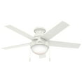 thumbnail image 2 of Hunter - Anslee Indoor Low Profile Ceiling Fan With Light, 46-inch, Fresh White, Modern-style, 3-speed WhisperWind Motor, 59269, for Living Rooms, Bedrooms, 2 of 14